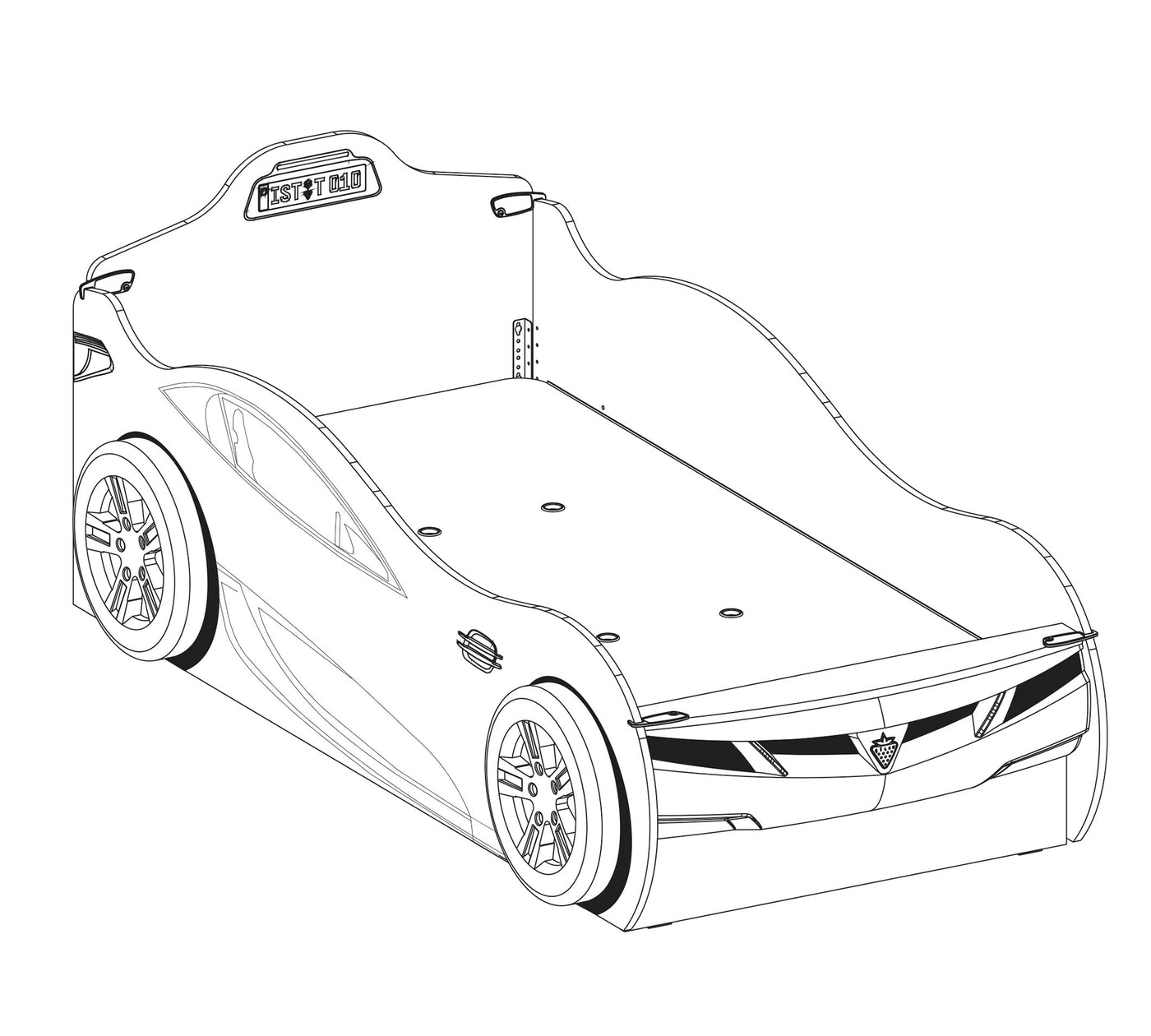 Krevat makine Coupe (Për dy Persona)(I Bardhë)(90x190-90x180 cm)