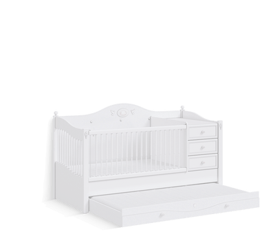 Rustic White Krevat Bebi i konvertueshem(80x180 cm)