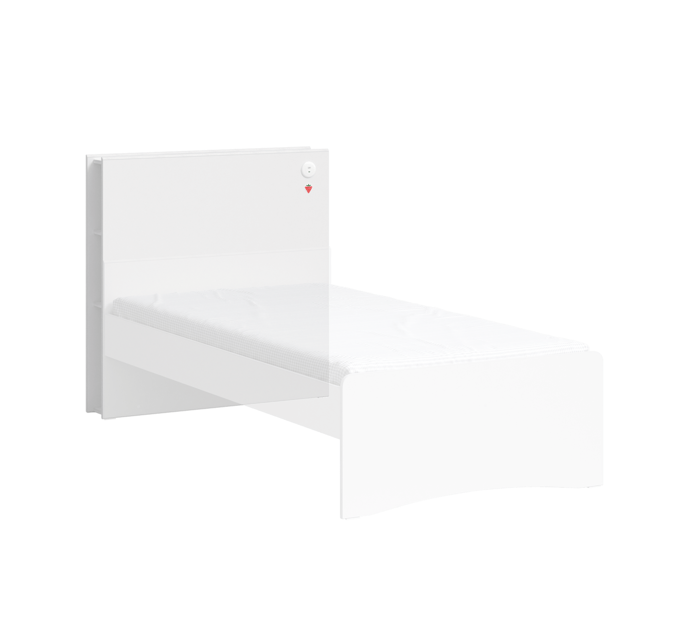 Montes White koke krevati  me Rafte për Libra (100 cm)