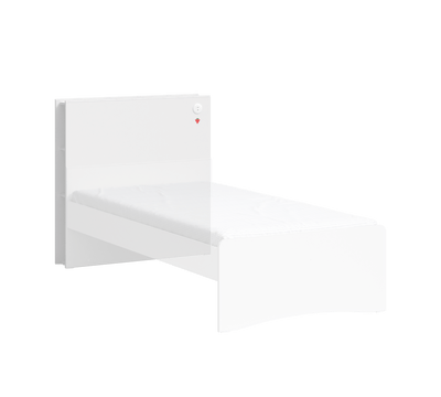 Montes White koke krevati  me Rafte për Libra (100 cm)