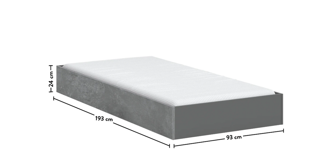 Krevat Space Gray (100x200 cm)