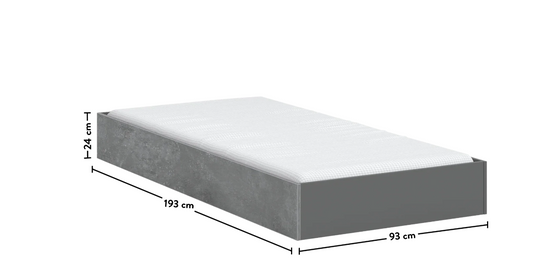 Krevat Space Gray (100x200 cm)