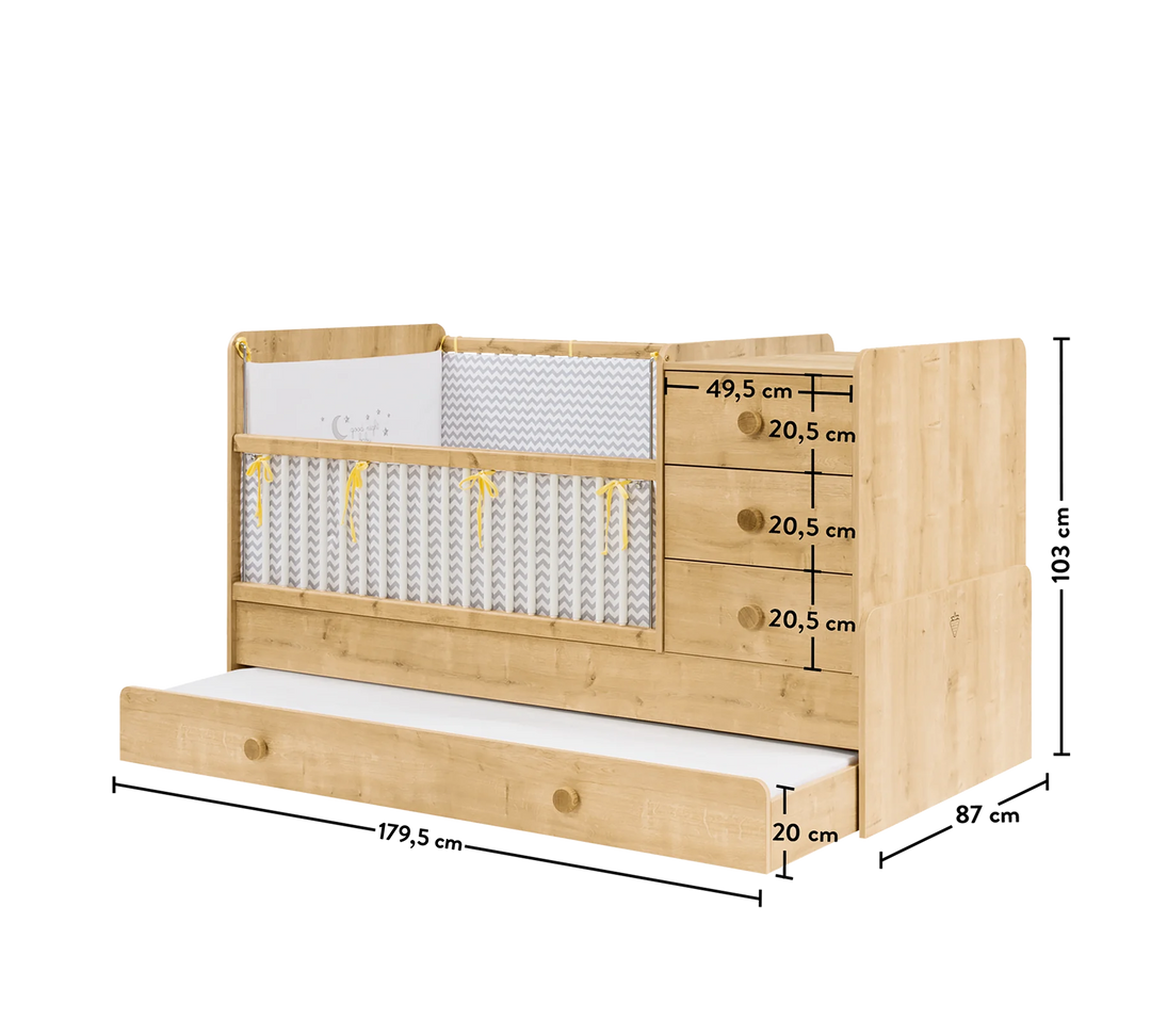 Baby Mocha - Krevat bebe i transformueshem (80x180 Cm)