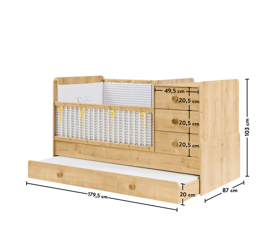 Baby Mocha - Krevat bebe i transformueshem (80x180 Cm)