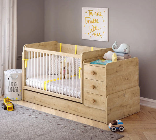 Baby Mocha Krevat Bebi me tundje dhe i transformueshem (70x115-70x160 cm)