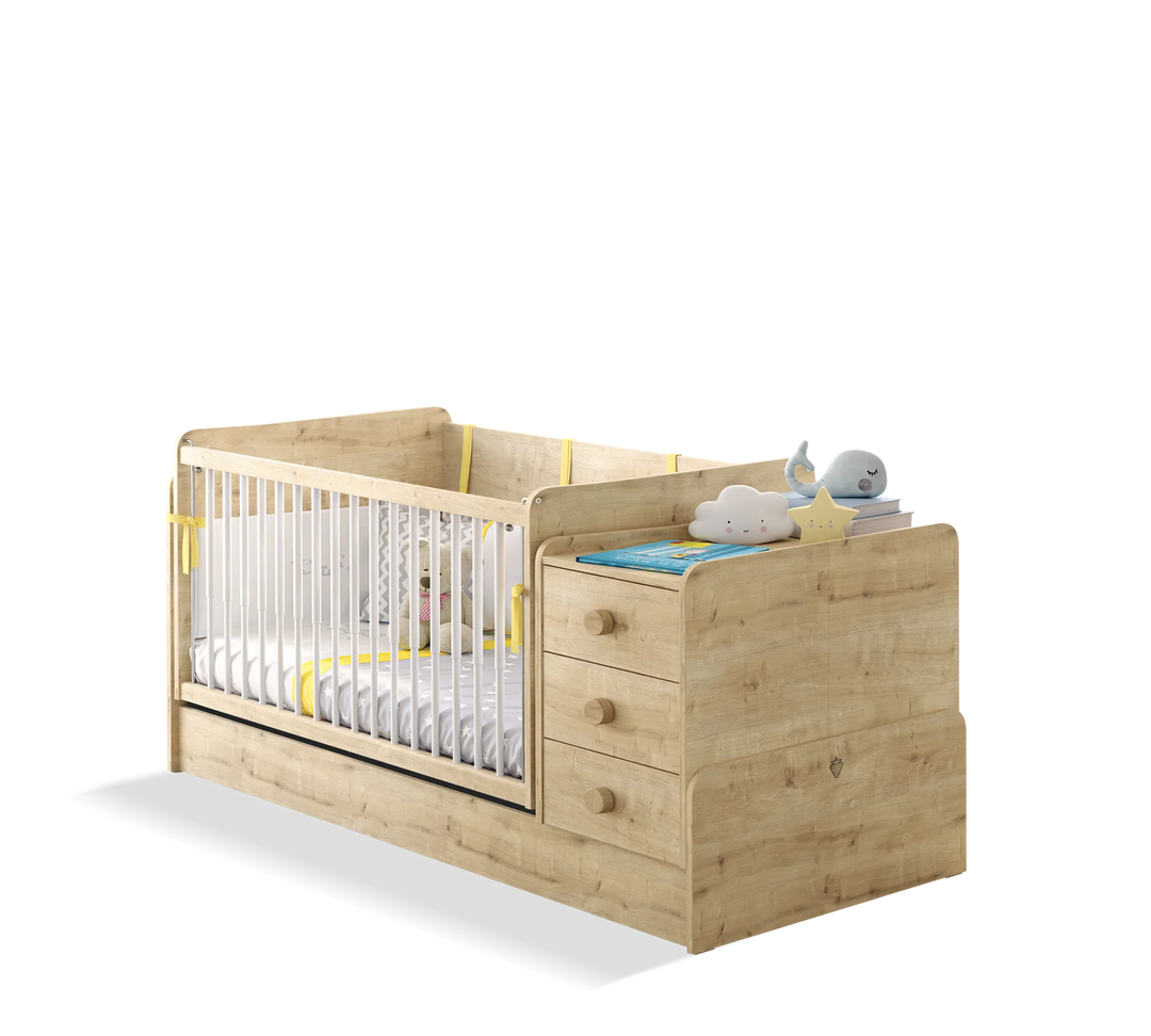 Baby Mocha Krevat Bebi me tundje dhe i transformueshem (70x115-70x160 cm)