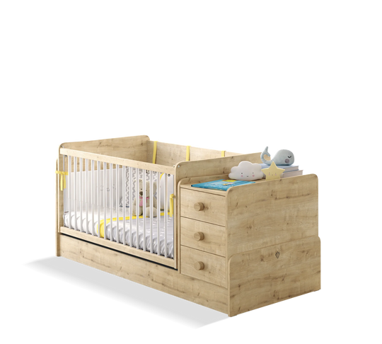 Baby Mocha Krevat Bebi me tundje dhe i transformueshem (70x115-70x160 cm)