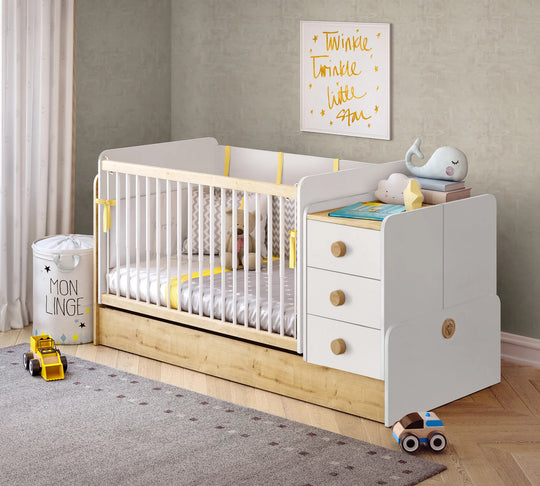 Natura Baby Krevat Bebi me tundje dhe i transformueshem (70x115-70x160 cm)