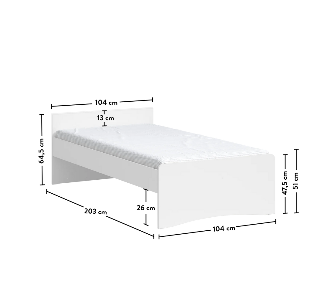 White Krevat 100x200