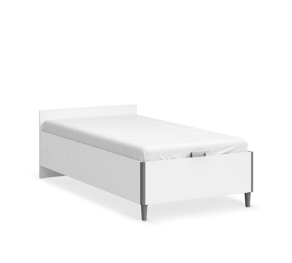White krevat  me kontinetor 120x200