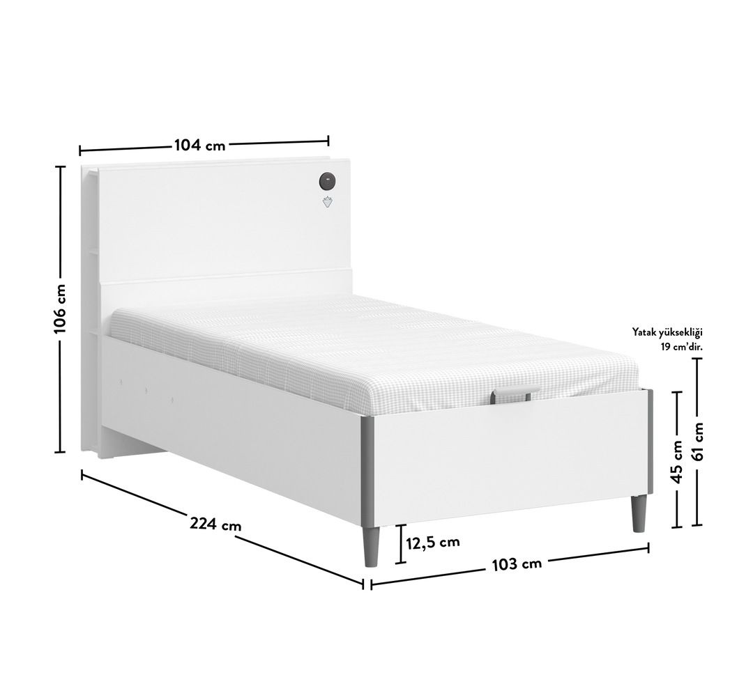 White Bazalı Karyola