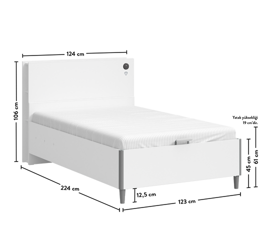 White Bazalı Karyola