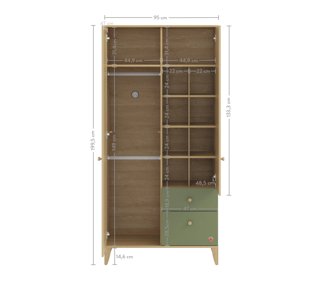 Garderobe me 2 dyer Loof