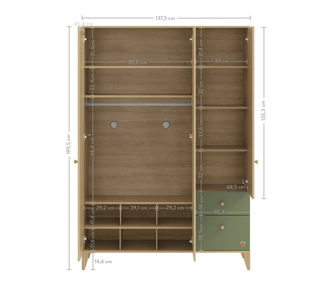 Garderobe me 3 dyer Loof