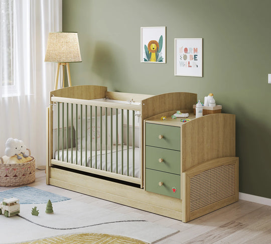 Baby Loof Krevat Bebi me tundje dhe i transformueshem (70x115-70x160 cm)