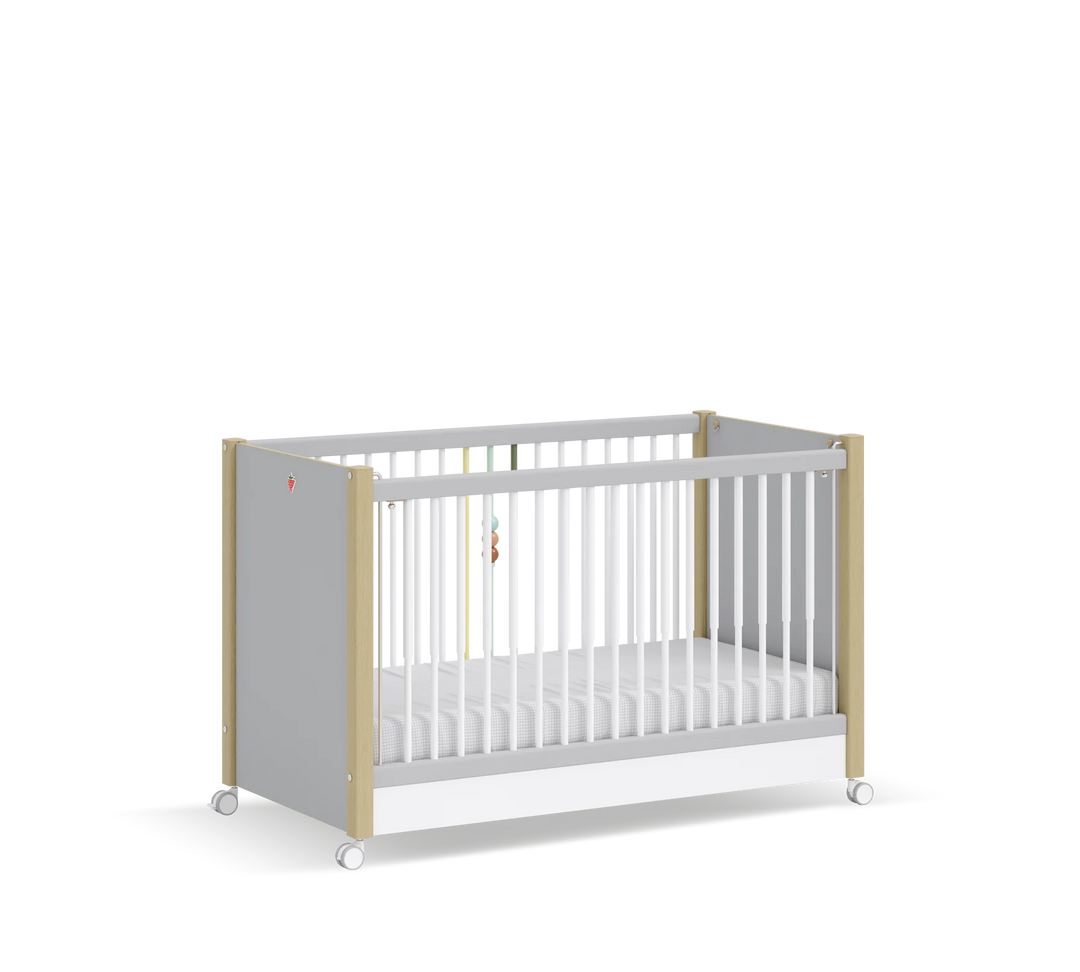 Baby Mino krevat per femije me rrota (60x120 cm)