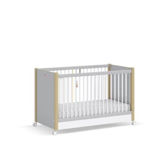 Baby Mino krevat per femije me rrota (60x120 cm)