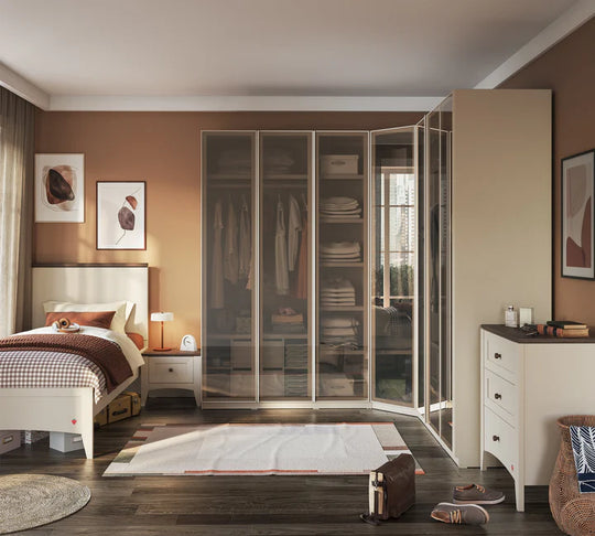 Single-Door Cream me derë xhami