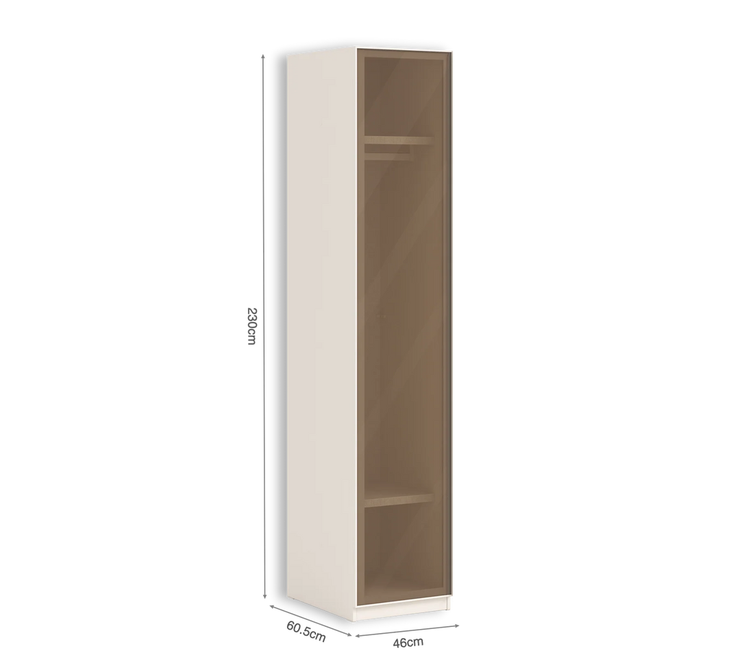 Single-Door Cream me derë xhami