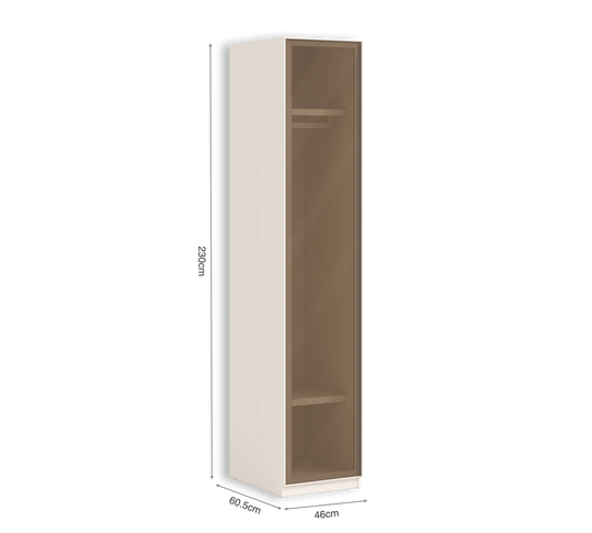 Single-Door Cream me derë xhami