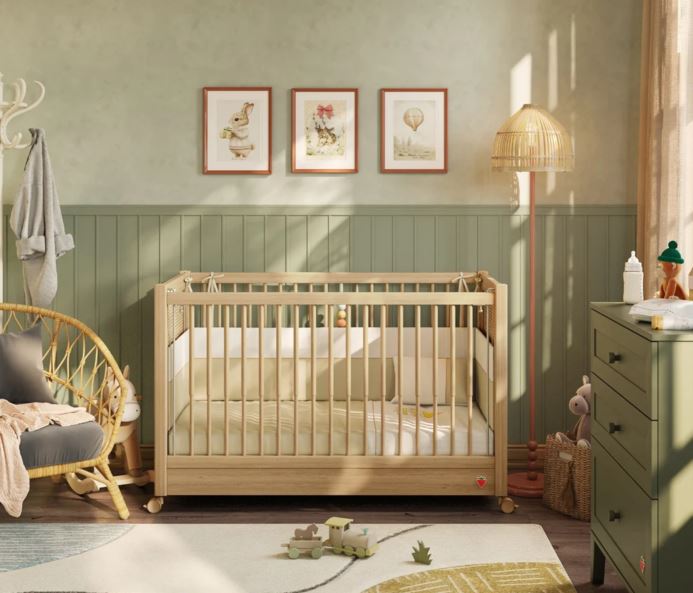 Krevat Bebi Loof me Rrota 60×120 cm