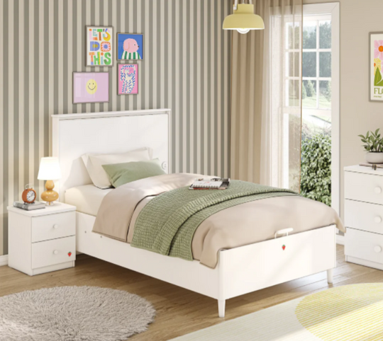 Krevat Varia e bardhe me kontinetor