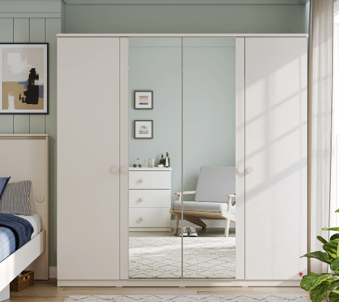 Varia e bardhe dollap me 4 dyer