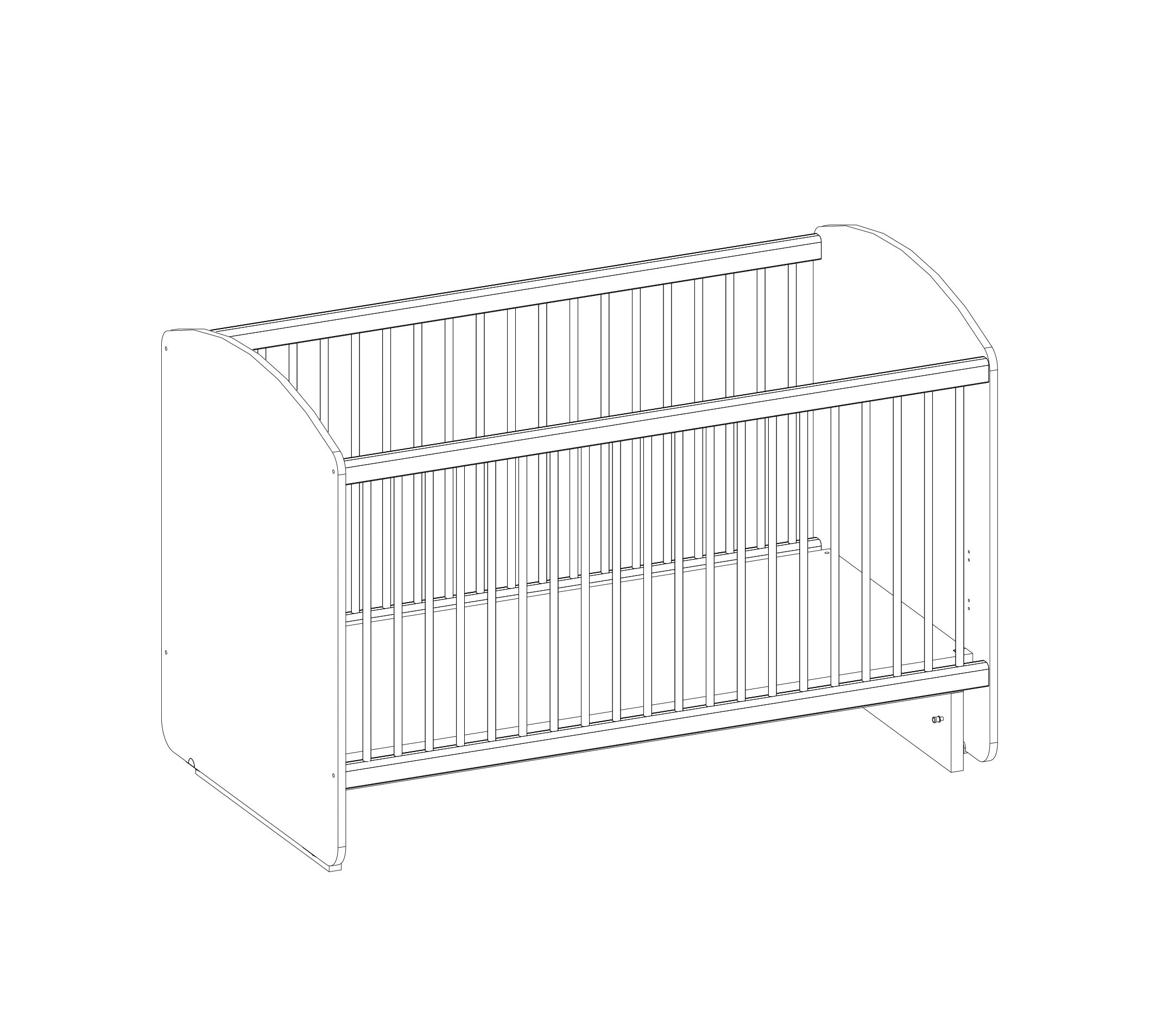 Krevat White që lëkundet për Bebe (70x130 cm) – Cilek Albania