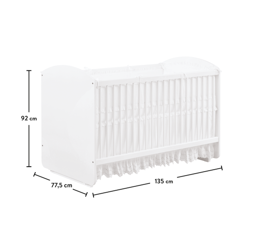 Krevat White që lëkundet për Bebe (70x130 cm)