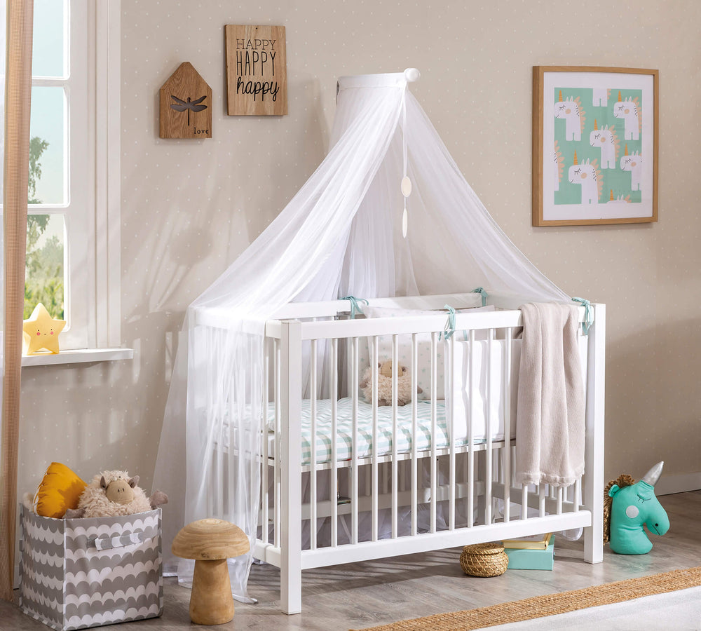 Mini White Shtrat për Bebe (50x100 cm)