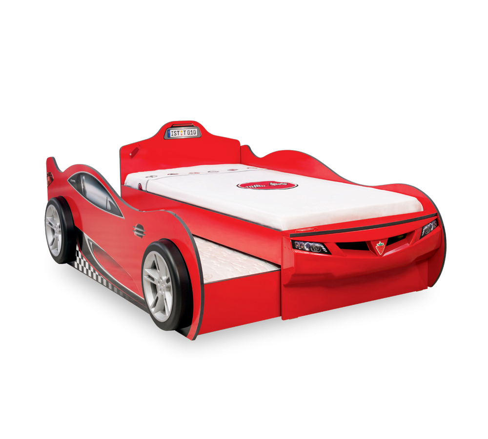 Krevat makine Coupe  (Për dy Persona)(I Kuq)(90x190-90x180 cm)