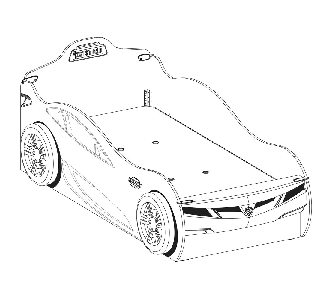 Krevat makine Coupe (Për dy Persona)(I Bardhë)(90x190-90x180 cm)