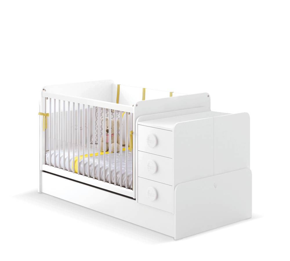 Baby Cotton Krevat Bebi me tundje dhe i transformueshem (70x115-70x160 cm)