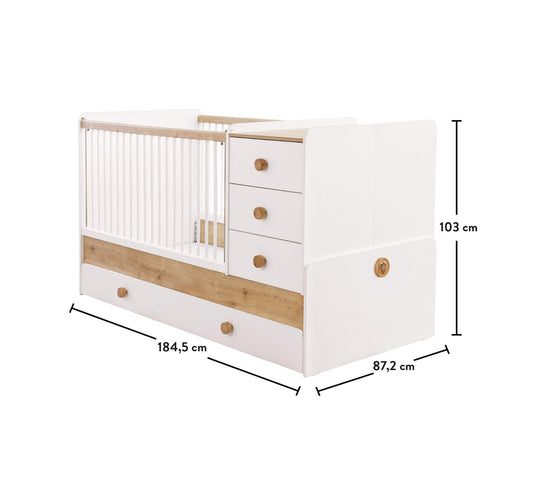 Natura Baby Sl Krevat Bebi i transformueshem (+krevat I prindërve) (80x180 cm)