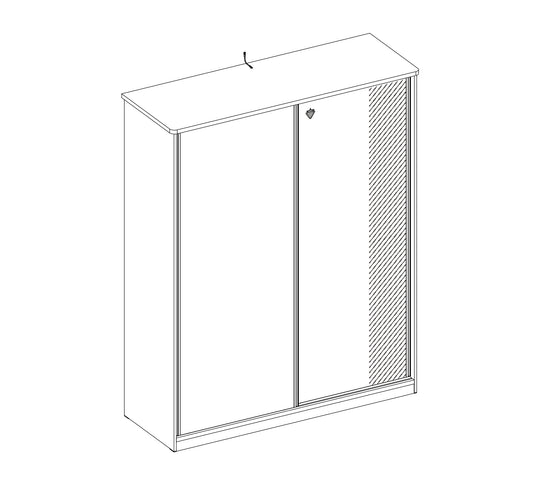 Garderobe me dyer Rrëshqitëse Black