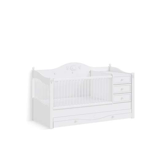 Rustic White Krevat Bebi i transformueshem (80x180 cm)