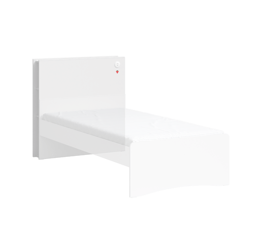 Montes White koke krevati  me Rafte për Libra (100 cm)