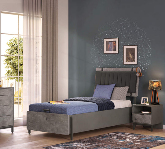 Space Gray krevat me baze (100x200 cm)