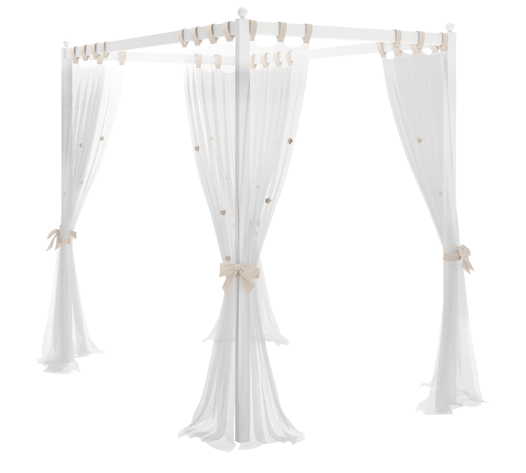 Rustic White Perde Tyli e kornizës së Shtratit
