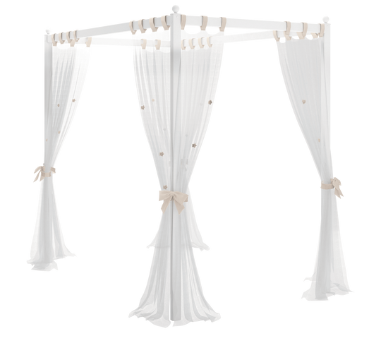 Rustic White Perde Tyli e kornizës së Shtratit